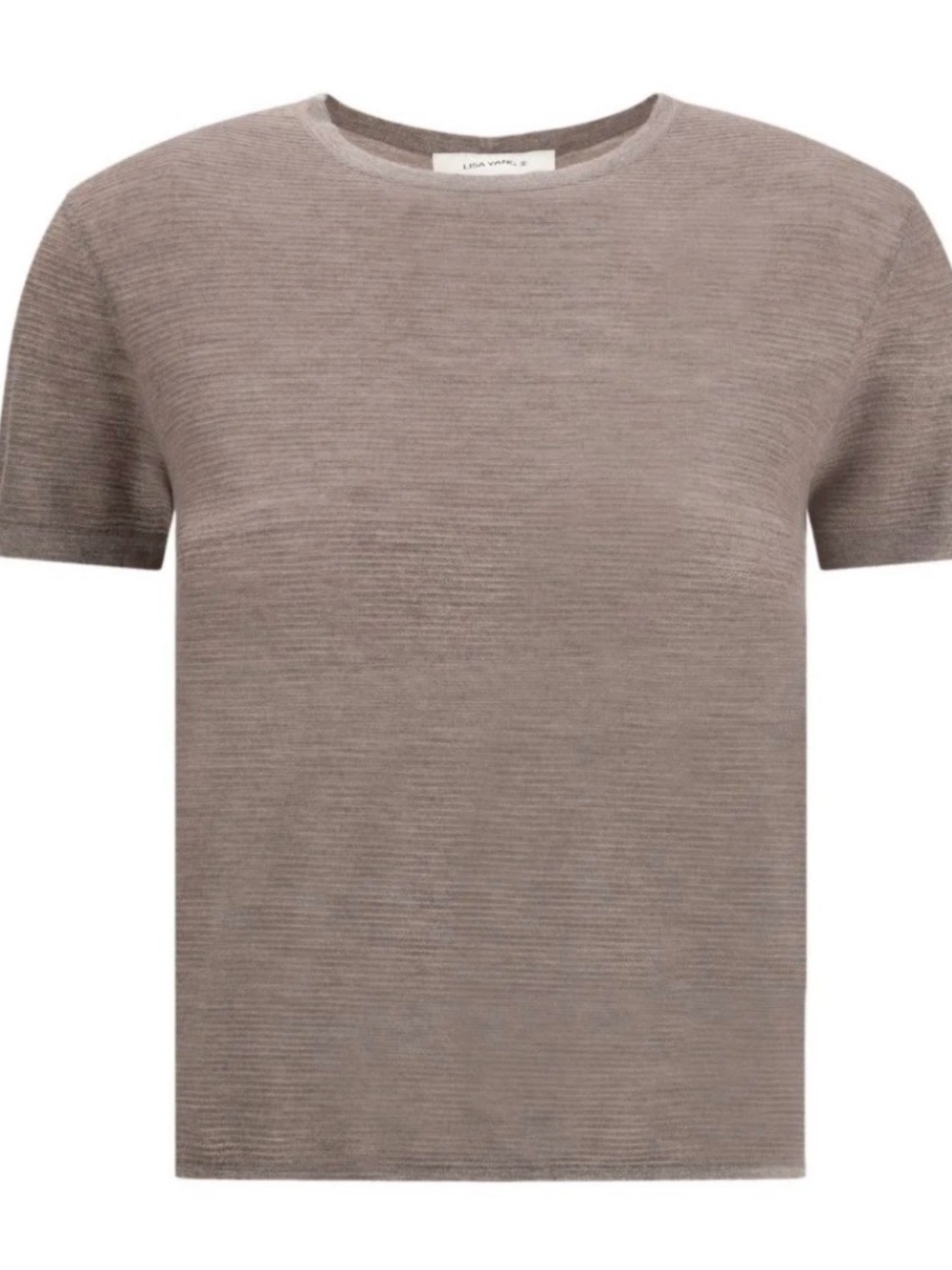 Taupe Short-Sleeve Women's Cashmere Sweater